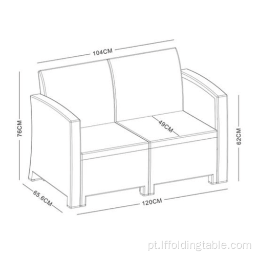 Conjunto de sofá para exterior PP de 4 lugares (2ª idade)